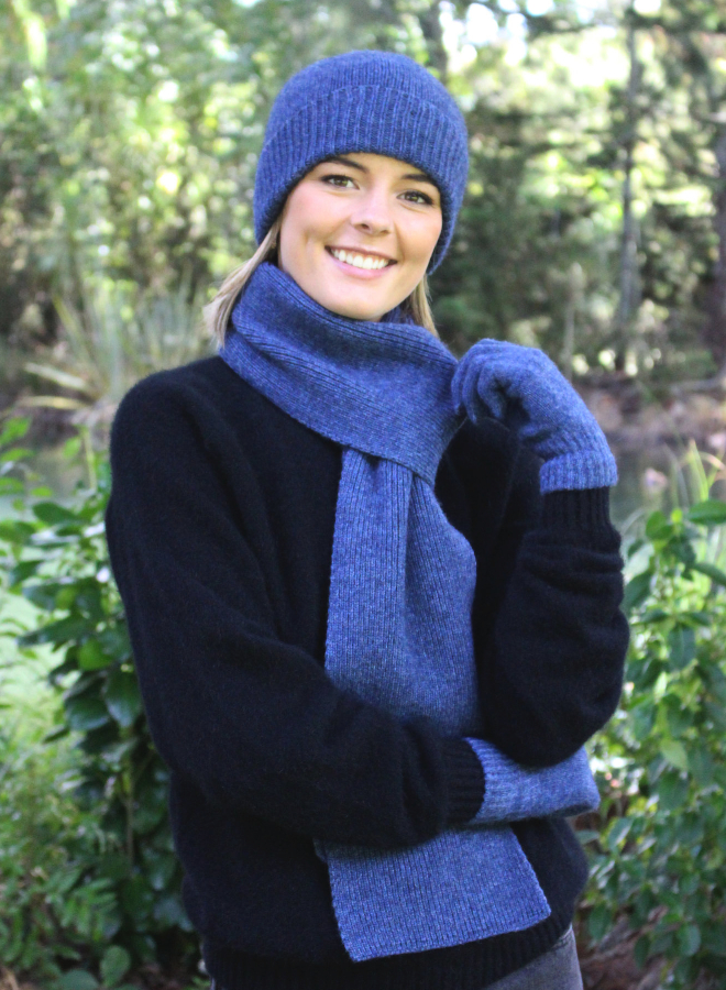 Royal Blue Possum & Merino Beanie