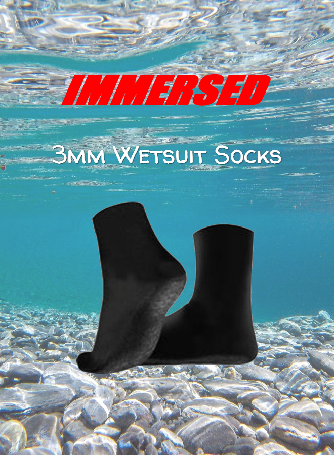Immersed 3mm Wetsuit Booties (Socks) Sports Outdoors